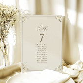 Cream Gold Baroque Wedding Seating Chart