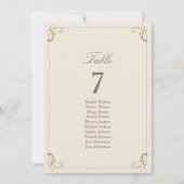 Cream Gold Baroque Wedding Seating Chart (正面)