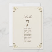 Cream Gold Baroque Wedding Seating Chart (裏面)