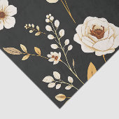 Cream Gold Floral Black Pattern 薄葉紙 (詳細)