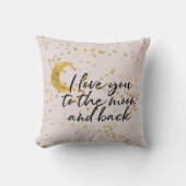 Cream Gold I love you to the moon confetti クッション (正面)