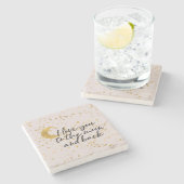 Cream Gold I love you to the moon confetti ストーンコースター (横)