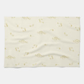 Cream Gold Music Notes   キッチンタオル (横)