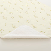 Cream Gold Music Notes   シェルパブランケット (3/4)