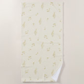 Cream Gold Music Notes   ビーチタオル (正面)