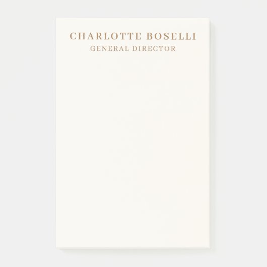 Cream Gold Serif Font Professional Name Position ポストイット (正面)