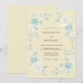 Cream Graceful Spring Wedding 招待状 (正面/裏面)