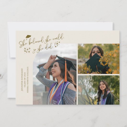 Cream Graduate She Believed Multi Photo 案内状 (正面)