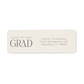 Cream Gray Grad Personalized Return Address ラベル (正面)