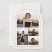 Cream Gray Modern Photo Collage Grad Announcement 招待状 (裏面)