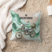 Cream Green Motorcycle Adventure クッション (ブランケット)