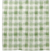 Cream Green Plaid   シャワーカーテン (正面)
