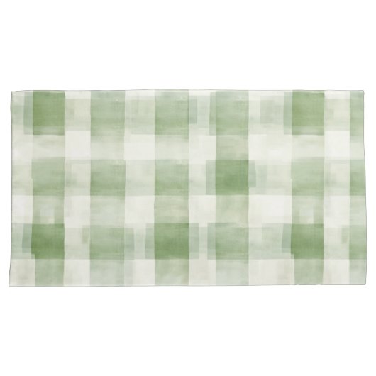Cream Green Plaid   枕カバー (正面右)