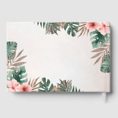 Cream & Green Tropocal Watercolor Floral Wedding ゲストブック (裏面)