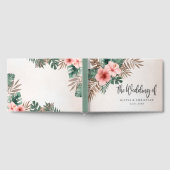 Cream & Green Tropocal Watercolor Floral Wedding ゲストブック (全面)