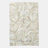 Cream Hearts キッチンタオル (縦)