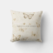 Cream Hearts Butterflies Christmas クッション (正面)