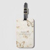 Cream Hearts Butterflies Christmas ラゲッジタグ (正面縦)