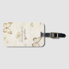 Cream Hearts Butterflies Christmas ラゲッジタグ