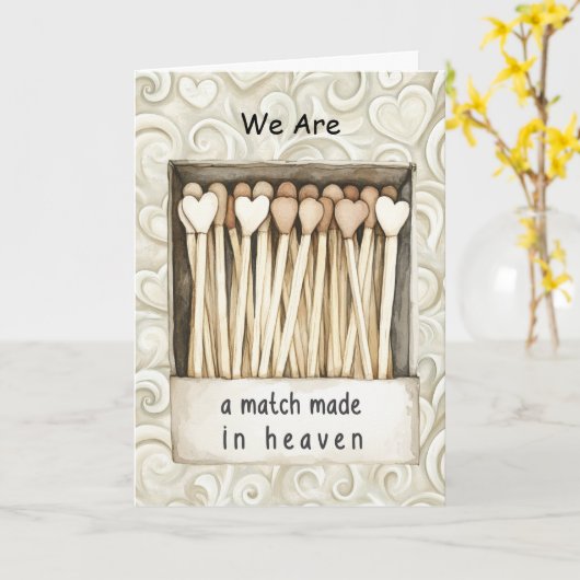 Cream Hearts Match Made in Heaven Gold Glitter カード (黄色い花)