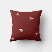 Cream Hearts on Burgundy - Minimal Valentine  クッション (裏面)