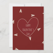 Cream Hearts on Burgundy - Minimal Valentine  シーズンカード (正面)