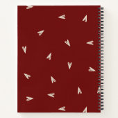 Cream Hearts on Burgundy - Minimal Valentine  ノートブック (裏面)