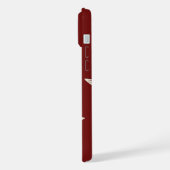 Cream Hearts on Burgundy - Minimal Valentine  iPhoneケース (左側面)