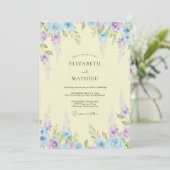 Cream Heavenly Wisteria Wedding 招待状 (スタンド正面)