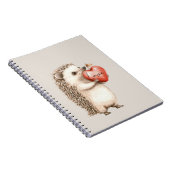 Cream Hedgehog Heart Love ノートブック (右側)