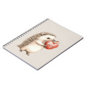 Cream Hedgehog Heart Love ノートブック (左側)