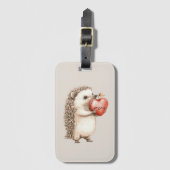 Cream Hedgehog Heart Love ラゲッジタグ (正面縦)