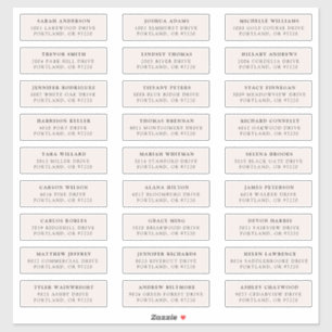Cream   Individual Guest Address Labels シール