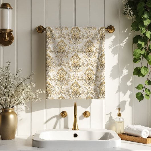 Cream Ivory Bath Towels Soft Victorian-Inspired バスタオルセット