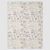 Cream Ivory Boho Watercolor Wildflower 薄葉紙 (正面)