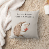Cream Life is better with a hedgehog クッション (ブランケット)