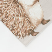 Cream Life is better with a hedgehog フリースブランケット (角)
