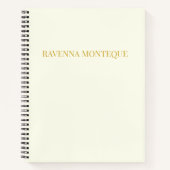 Cream Luxury Custom Serif Name Gift For Her ノートブック (正面)