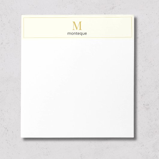 Cream Luxury Serif Personalized Monogram ノートパッド