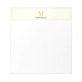 Cream Luxury Serif Personalized Monogram ノートパッド (正面)