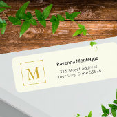 Cream Luxury Serif Personalized Monogram ラベル