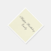 Cream Minimalist Birthday Party Napkins スタンダードカクテルナプキン (角)
