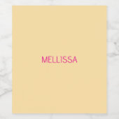 Cream minimalist custom name  ワインラベル (シングルラベル)