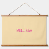 Cream minimalist custom name  吊り下げ型タペストリー (正面)