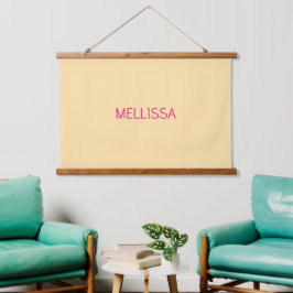 Cream minimalist custom name  吊り下げ型タペストリー