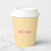 Cream minimalist custom name  紙コップ (正面)