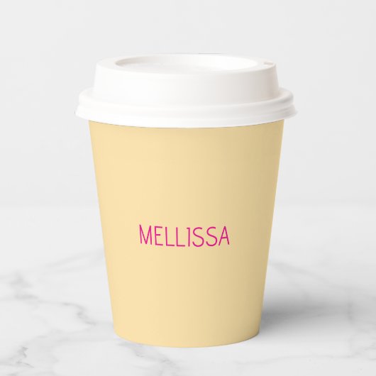 Cream minimalist custom name  紙コップ (正面)