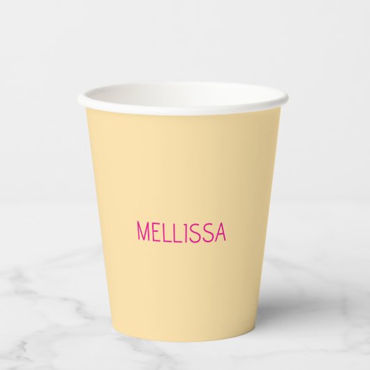 Cream minimalist custom name  紙コップ (正面)