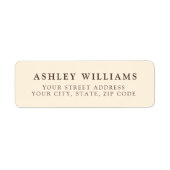 Cream Minimalist Elegant Return Stickers ラベル (正面)