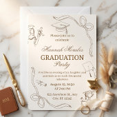 Cream Minimalist Girly Graduation Party | She Did 招待状
